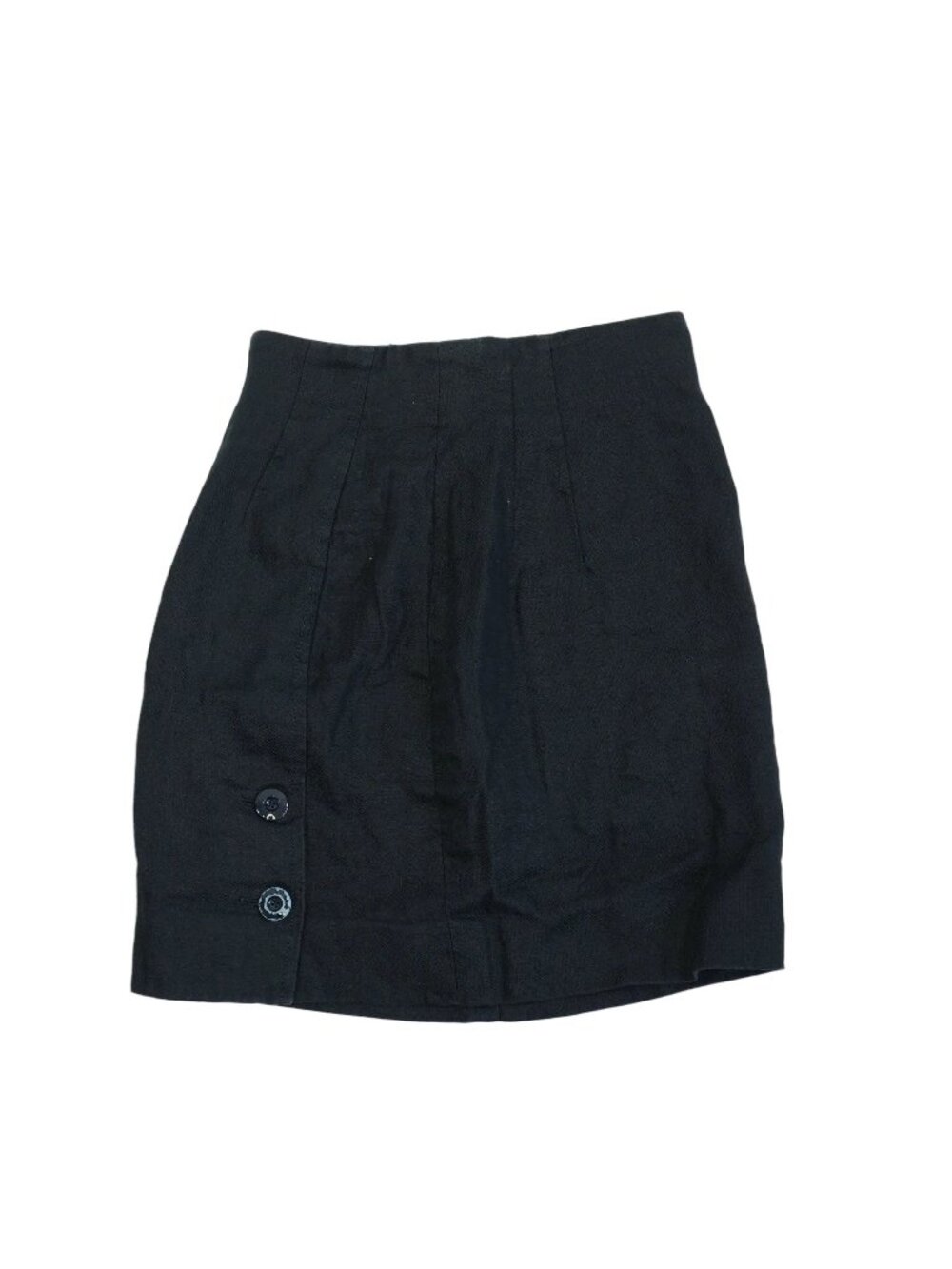 Christian Dior Boutique Navy Blue Linen Blend High Waisted Mini Skirt Size US 6